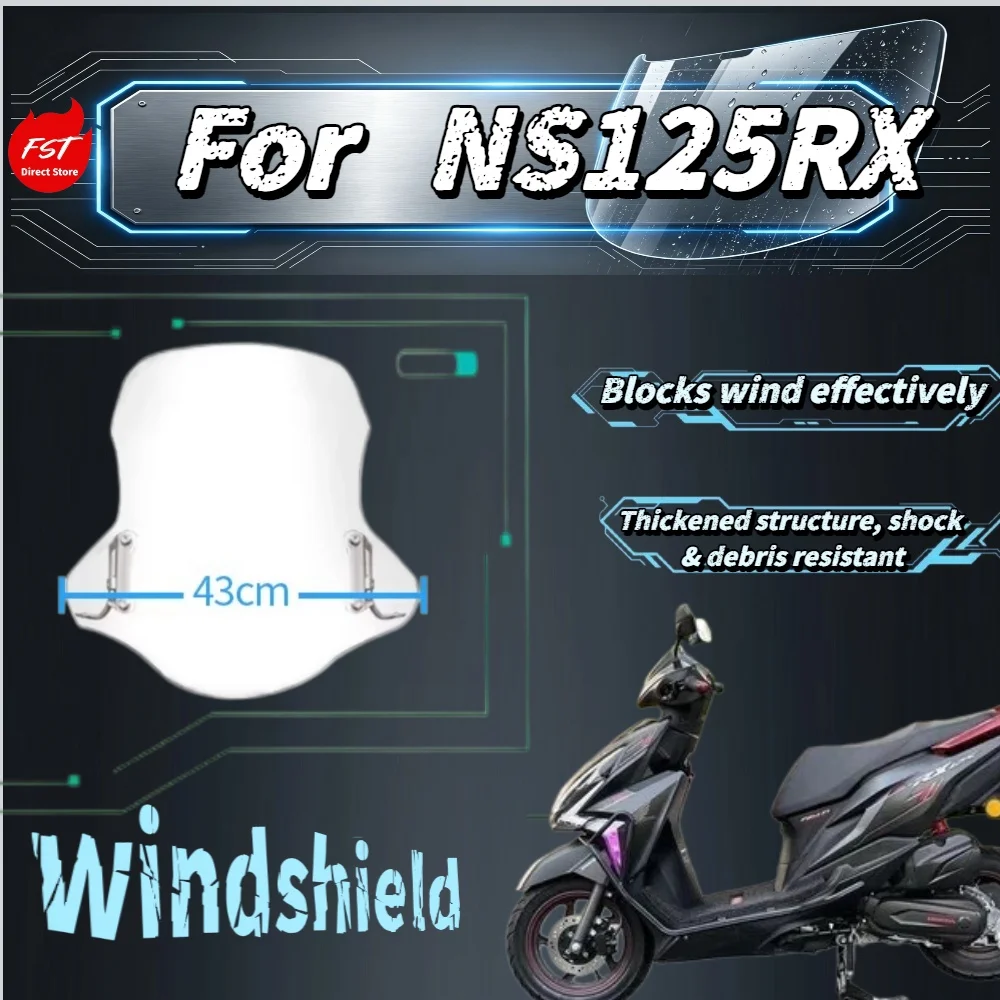 

For NS125RX Scooter Front Windshield New Upgrade Adjustable Raised Windscreen Import Modified Kit