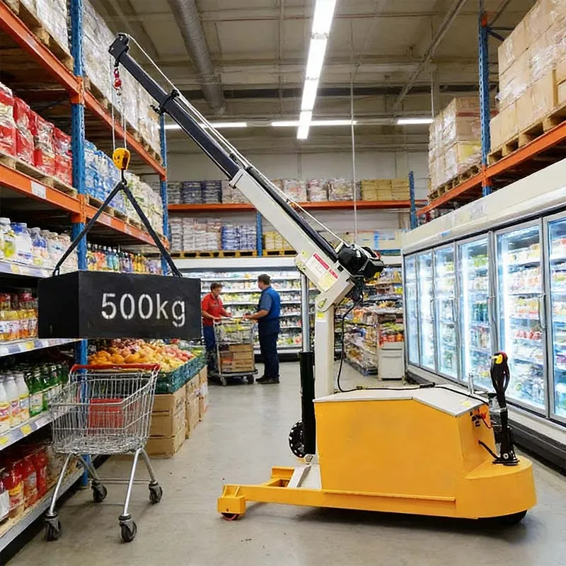 Small Electric Crane Mobile Crane Small Car-mounted Household Hydraulic 2 Ton Electric Crane