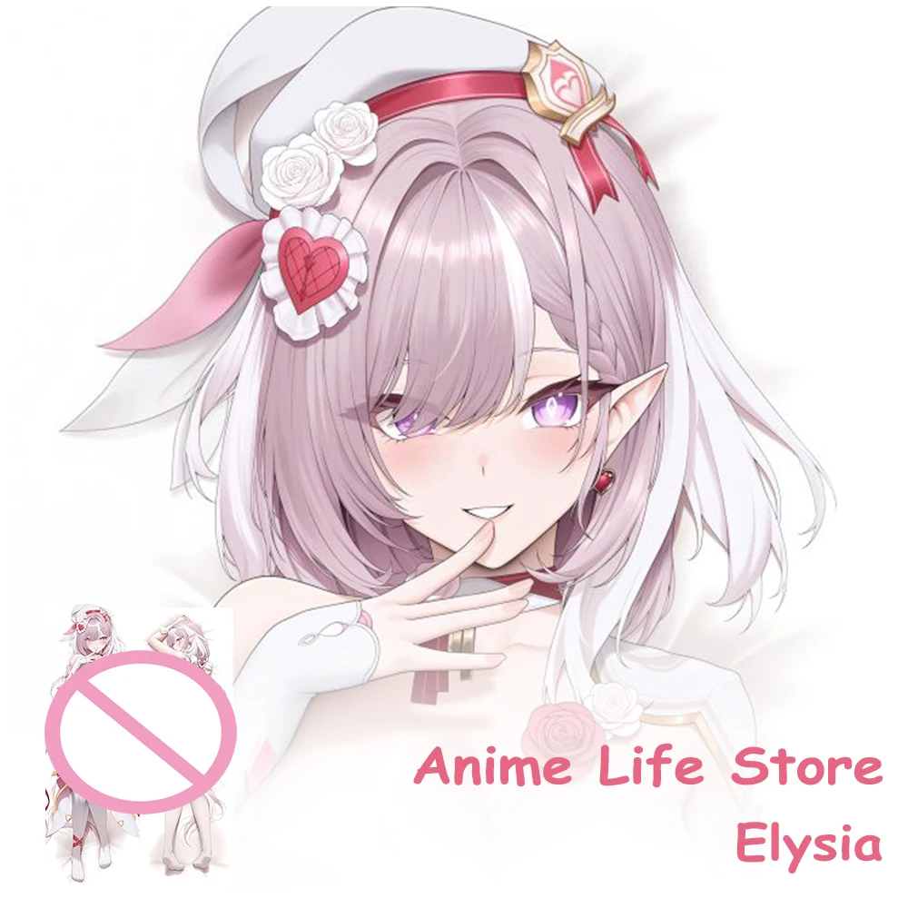 Anime Honkai Impact 3rd Long Elysia Pillow Cover Double-Sided Printed Pillow Cover Otaku Bedding Pillow Cushion Cover Dakimakura