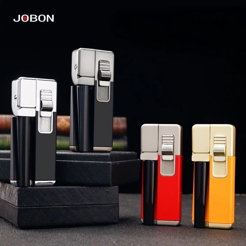 JOBON جديد أنبوب قابل للطي متكامل قابل للنفخ ولاعة لهب مائلة مادة معدنية هدايا رجالية راقية