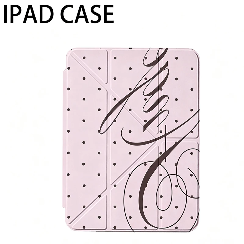 New Sweet Pink Wave Point Musical Note Lovely For IPad Case iPad 11 Air 7 6 5 4 10 Pro 8 9 10 MINI Y+3 Fold Transparent Cover