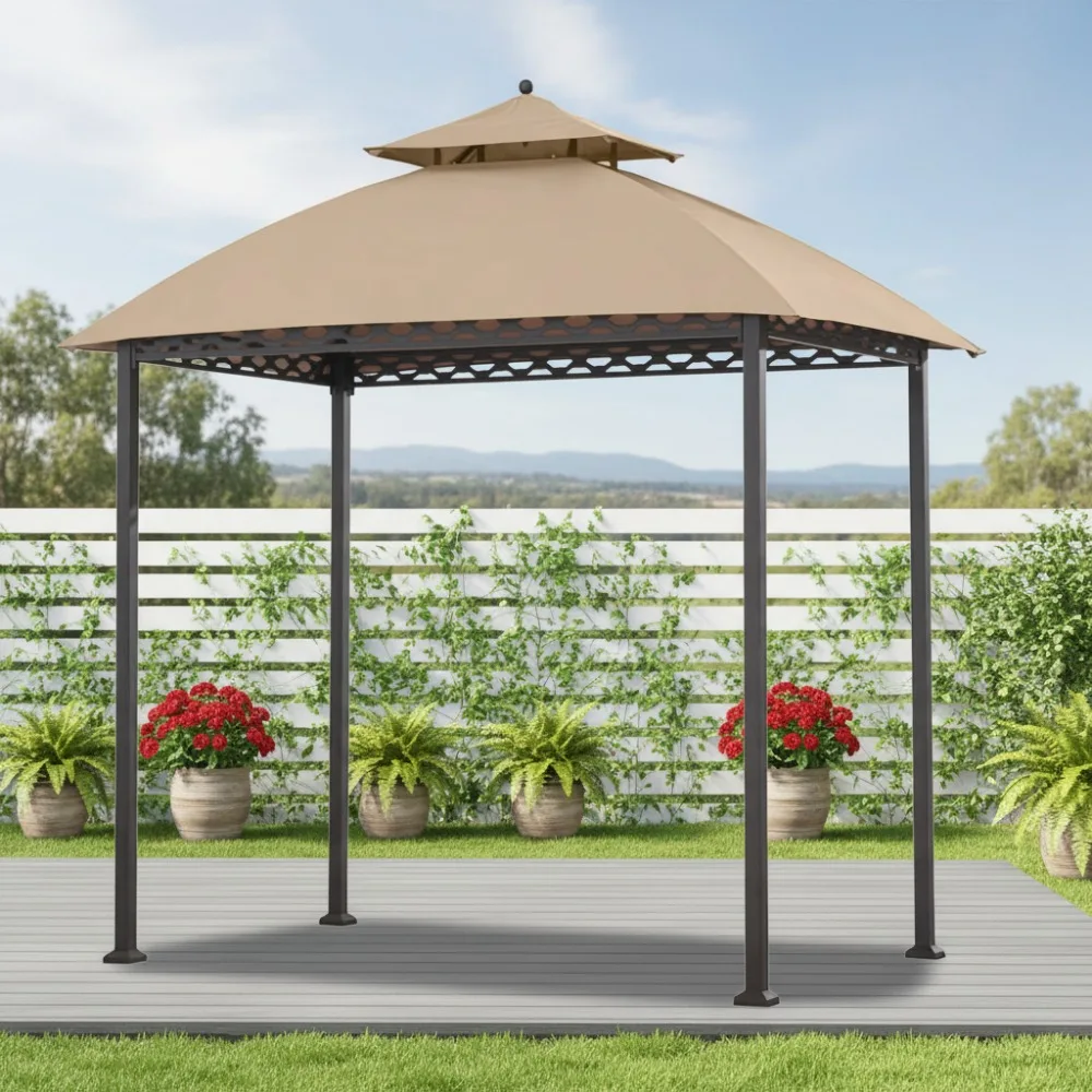 

Beige Replacement Canopy for 350 Gazebo - UPF 50+ Water Resistant Fire Retardant - Fits Horizontal Railings
