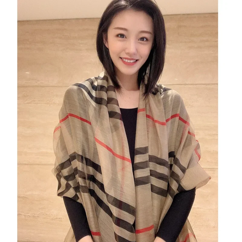 جديد منقوشة وشاح حريري المرأة الخريف/الشتاء الكورية نمط تنوعا التوت شال حريري صحيح الصوف مزيج الراقية وشاح بالجملة #2