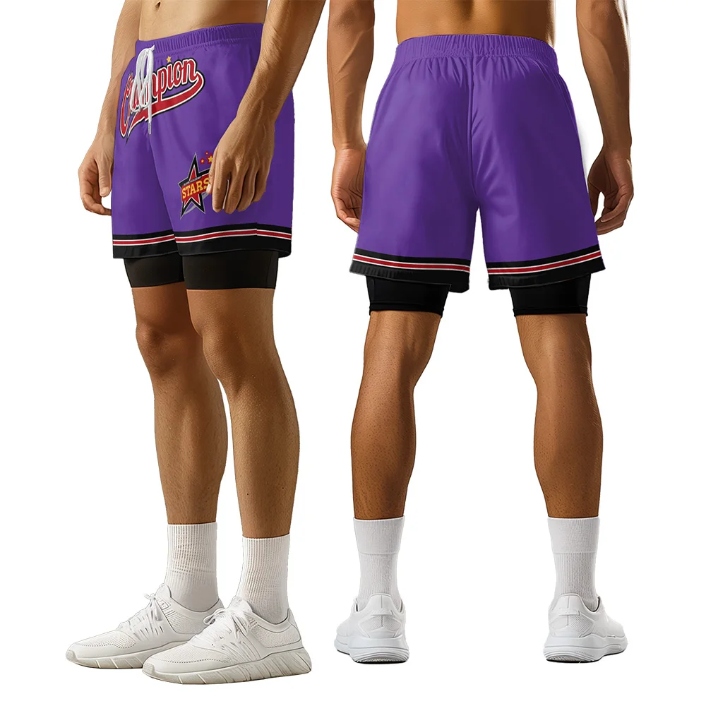 

2024 New original design Simple Star Letters Summer Trend style 3D Advanced printed casual basketball style shorts