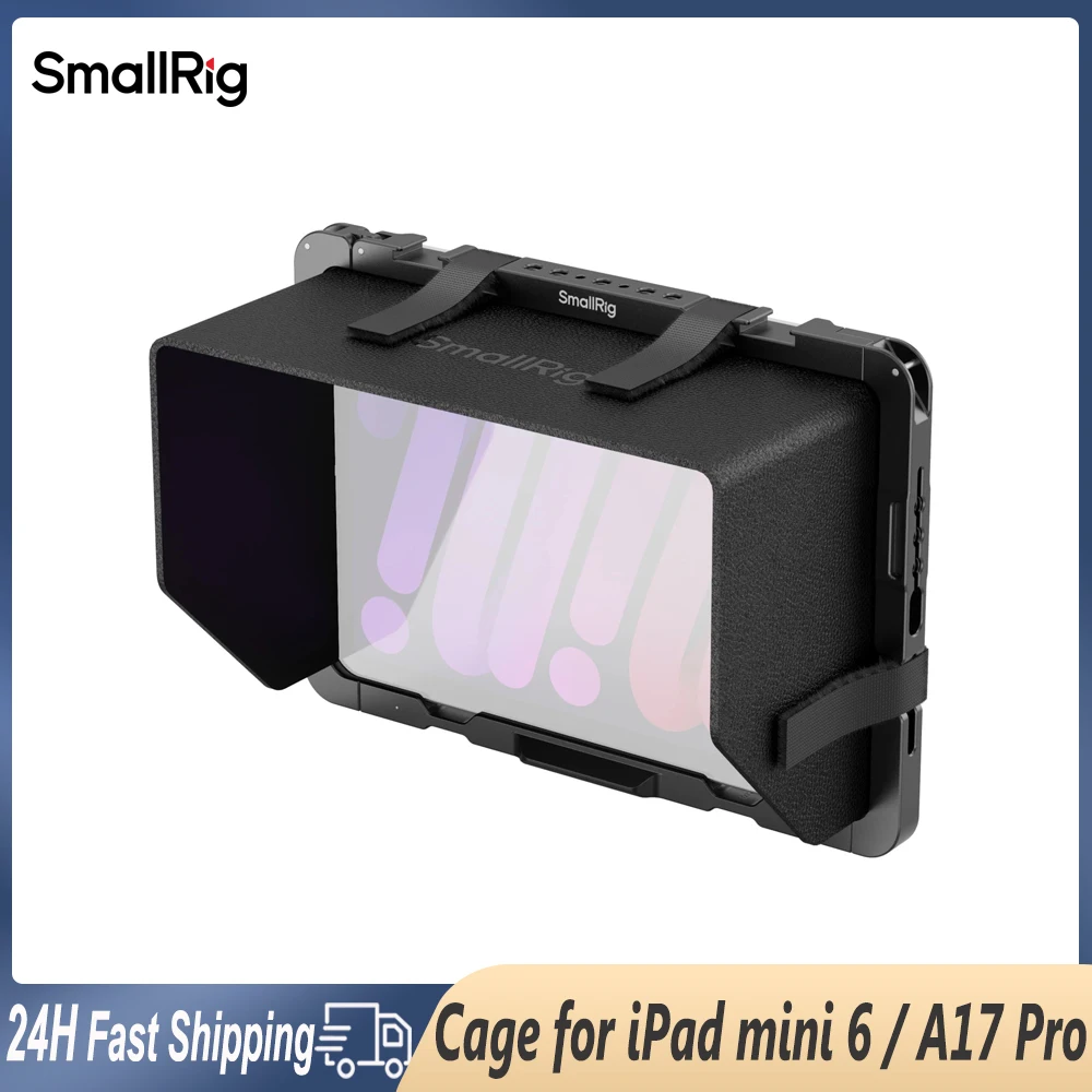 SmallRig Full Protection Cage for iPad mini 6 / A17 Pro with Detachable Velcro Sun Hood Quick Release Expandable Case MD5058