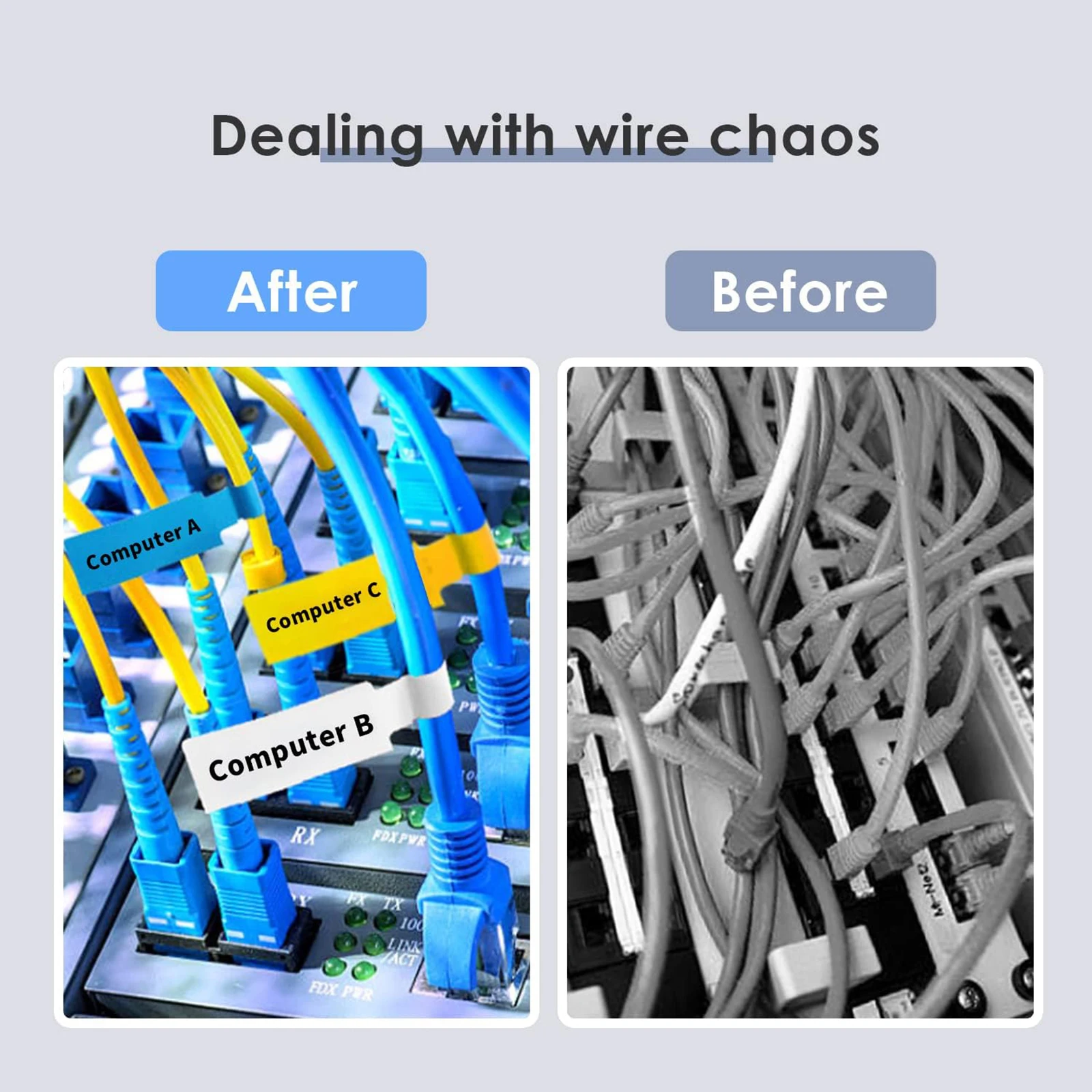 240 Pcs Cable Labels Tags for Cable Management Colorful Waterproof Cord Tags for Wire Labels Self Adhesive Tear Resistant image 5