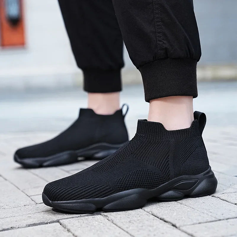 Men Shoes Spring Summer Sneaker Breathable Knit Casual Sport Sock Shoes Fashion Slip-on Loafers