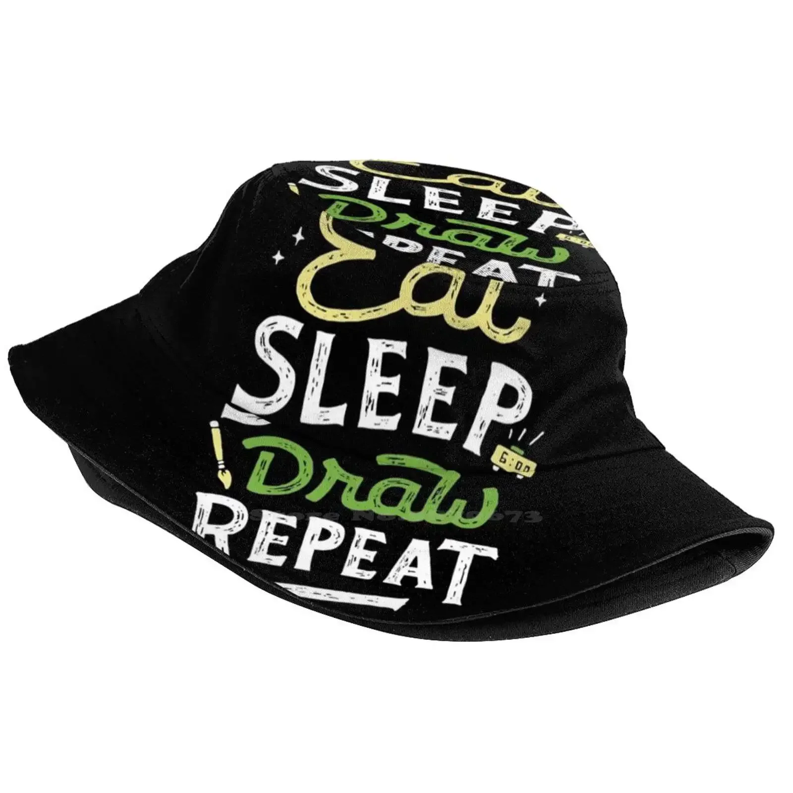 Repeated Unisex Summer Cap Sunscreen Hat Typography Lettering Skitchism