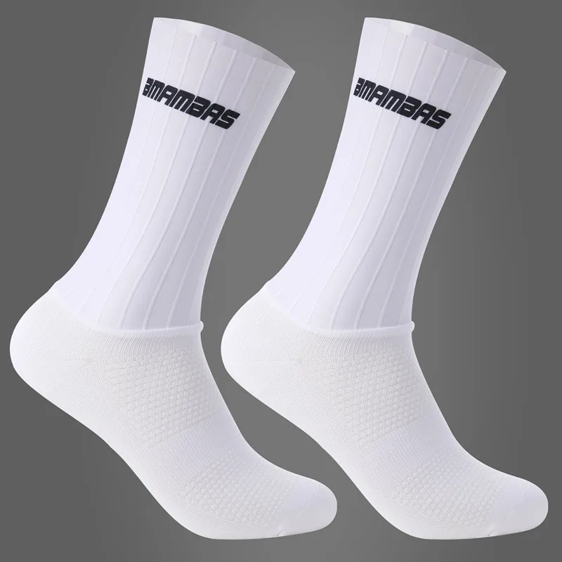 Picture 4: 2026 New Anti Slip Silicone Summer Aero Socks Whiteline Cycling Socks Men Bicycle Sport Running Bike Socks Calcetines