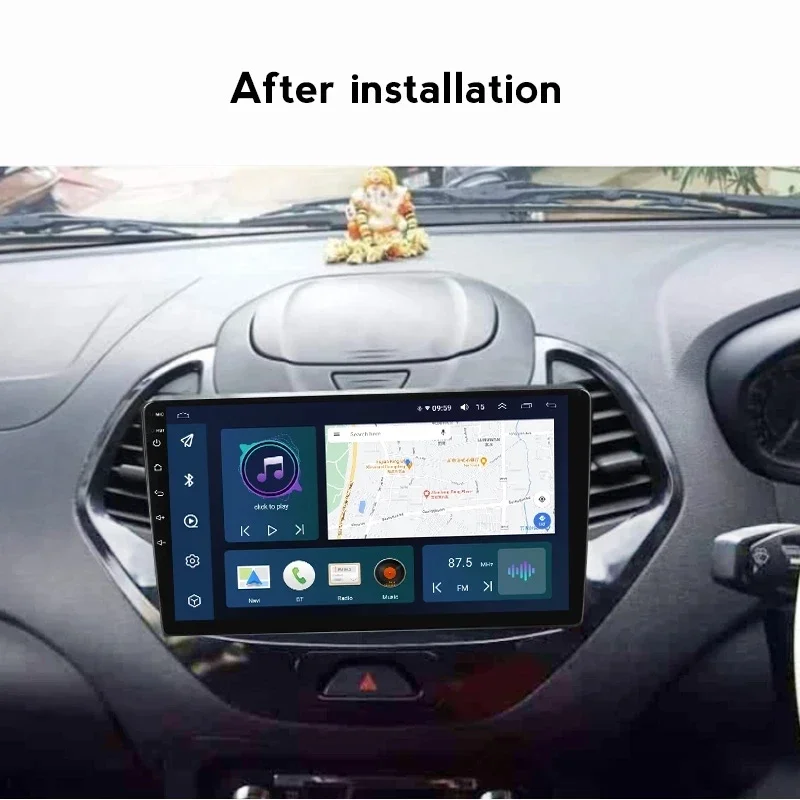 9inch car Panel CD DVD Player Audio Frame Dashboard Mount Kit for FORD FIGO ASPIRE FREESTYLE 2019-2022 Car Radio Fascia Frame