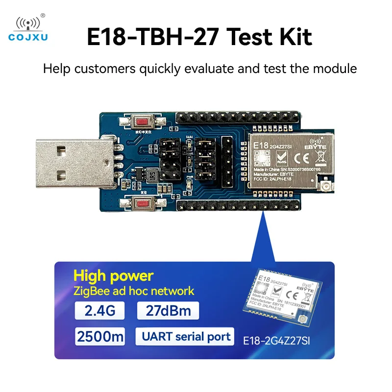 

CC2530 USB-TTL UART CH340G Комплект тестовой платы Модуль ZigBee 2,4 ГГц E18-TBL-01 для E18-MS1-PCB