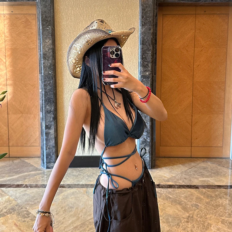 ملابس سباحة بيكيني نسائية مثيرة على الطراز البرازيلي بلون سادة - أنماط مختلفة بما في ذلك ثونغ، شورتات الملاكم، سراويل مثلثة، إلخ