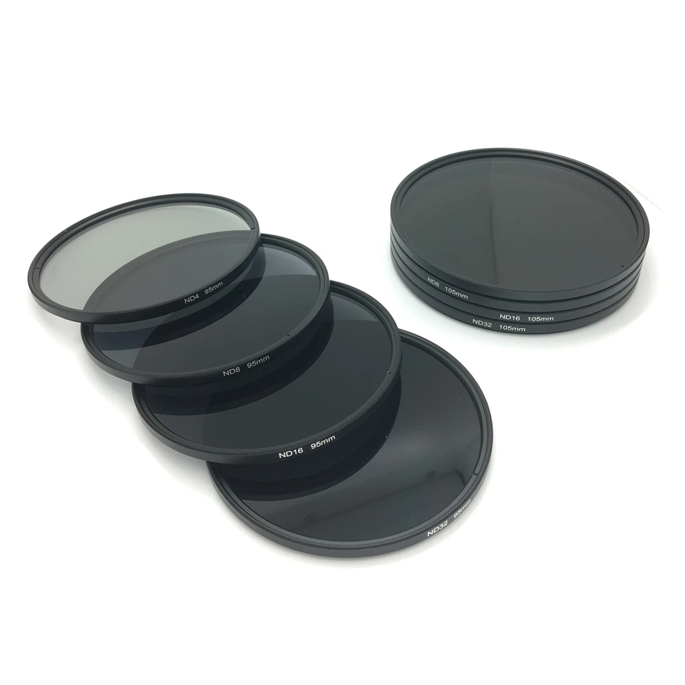 95 105 mm ND4 ND 8 16 32 Neutral Density Lens Filter for Canon Nikon Sony Pentax Olympus Lenses 95mm 105mm