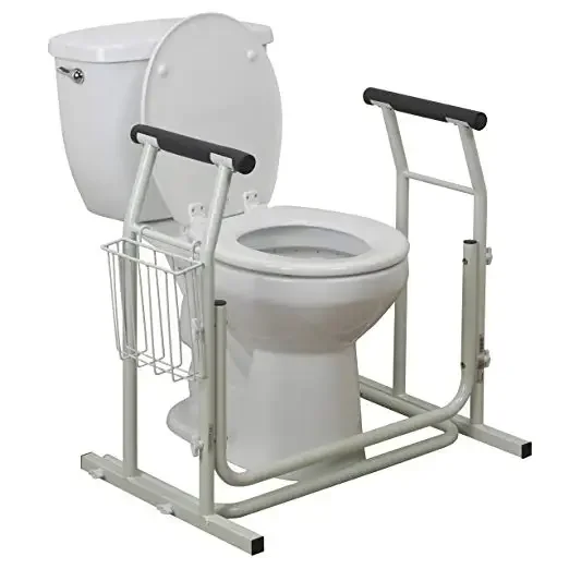 Stand Alone Toilet Safety Rail, White