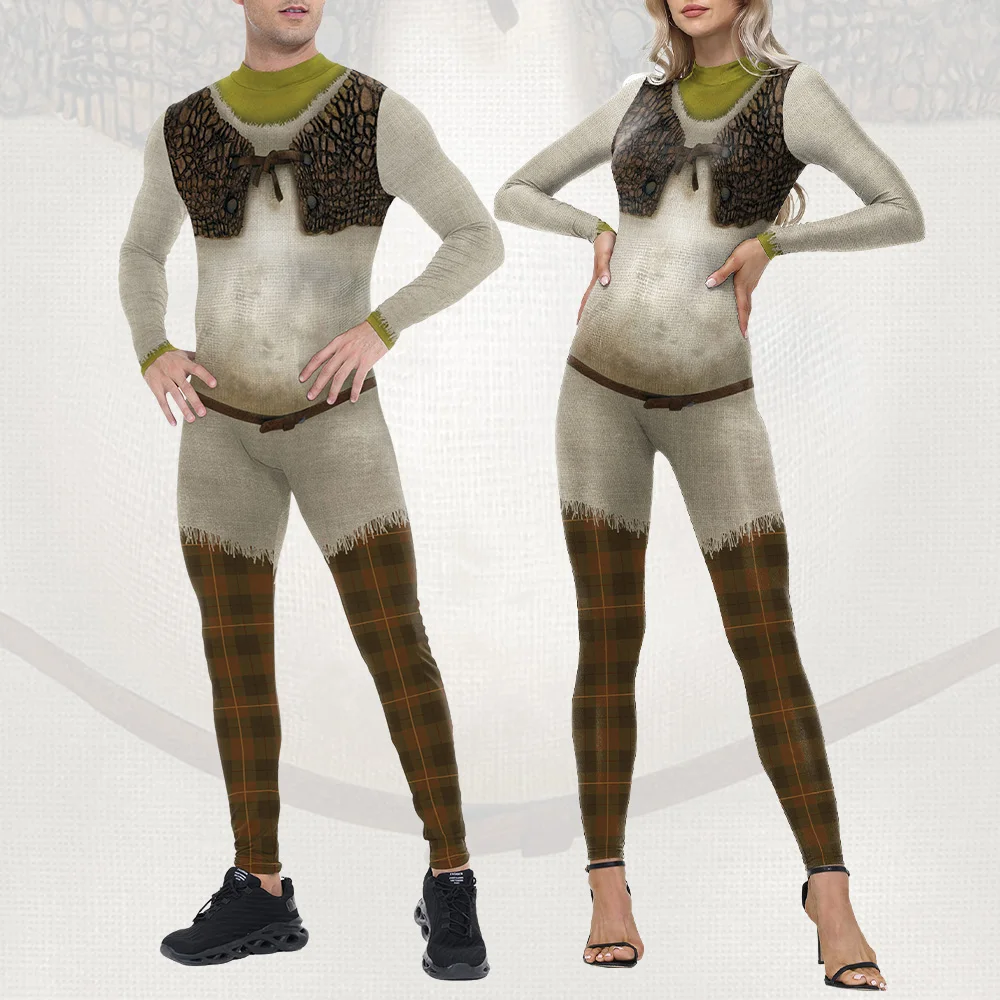 

Movie Cosplay Green Monter Costumes Halloween Party Jumpsuit Skinny Slim Bodysuit Unisex Novelty Spandex Long Sleeve Zentai Suit