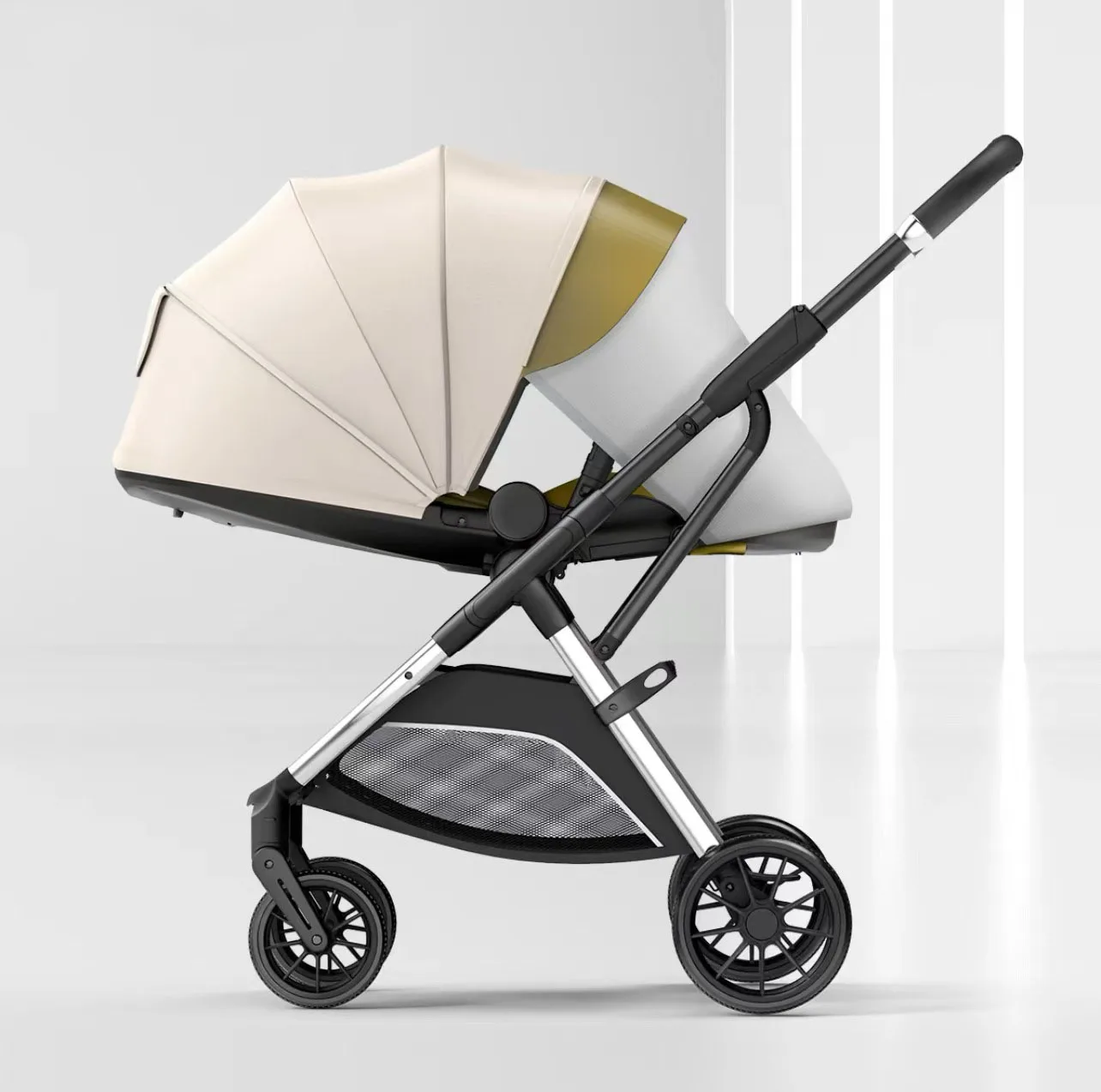 

Baby Stroller Portable High-View Baby Carriage Comfortable Two-way Foldable Children's Baby Pushchair Egg-Shaped Pram 0-3 Years