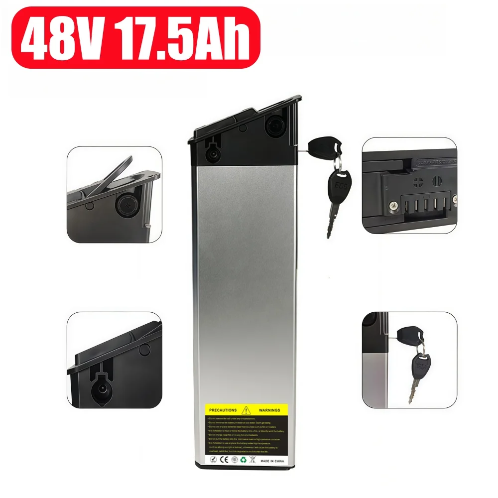 Premium 48V/52V 17.5AH vervangende accu – Verbeterde versie voor DCH-009 Engwe EP-2 Pro Pro & MATE X fiets |   Inclusief 2A oplader