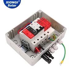 600V Solar Photovoltaik PV Combiner Box mit Blitzschutz 1 Eingang 1 aus DC-600V Sicherung mcb spd wasserdichte Box IP65 1 string