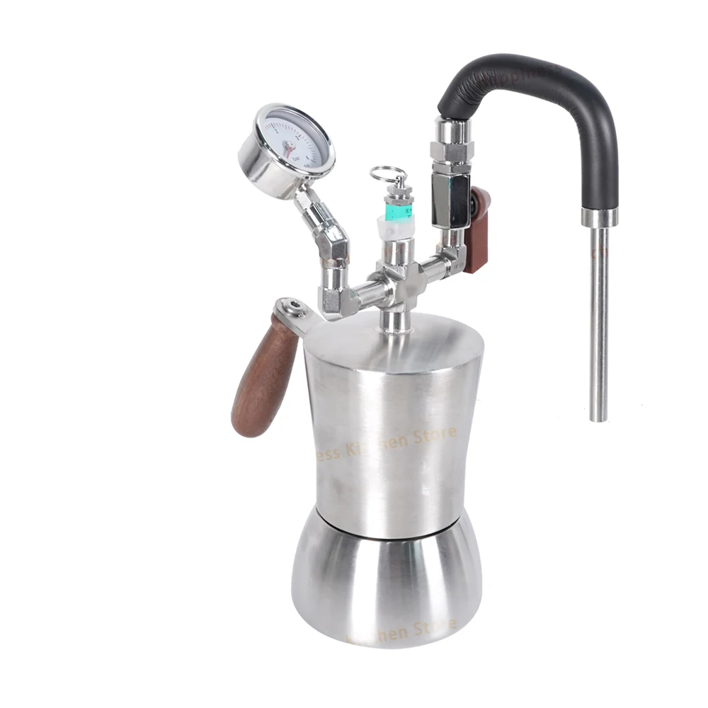 Portable Milk Steamer Frother Stainless Steel Coffee Milk Extractor Outdoors Coffee Equipment