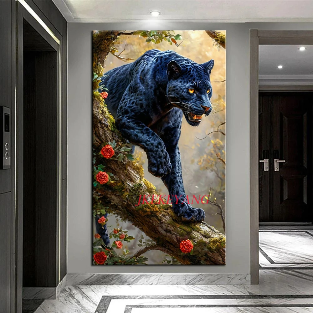DIY Diamond Painting Cross Stitch Tiger and Black Panther Full drills Diamond Mosaic New Collection 2024 Home Decor