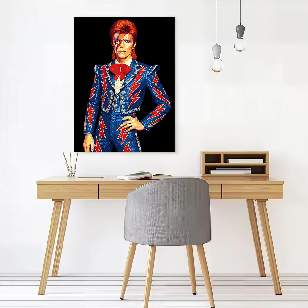 David Bowie as Ziggy Stardust Canvas Print Perfect Gift for Fans Lovers Personalized Wall Art Poster for Living Room Decorations
