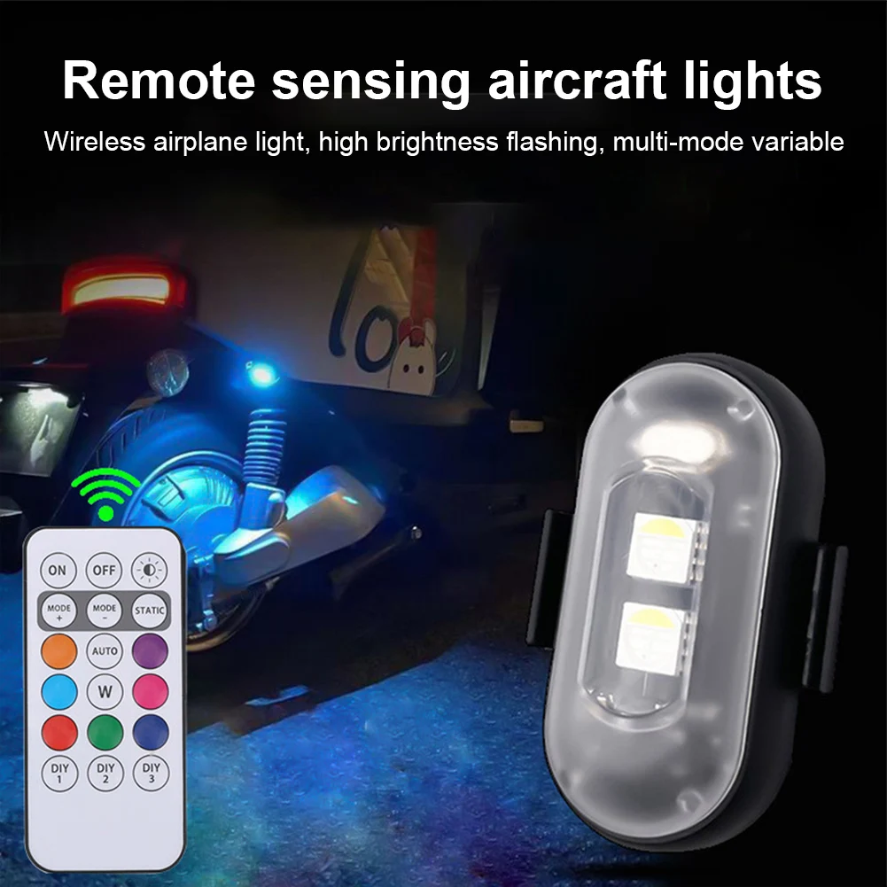 4PCS Wireless LED Strobe Lights with Remote Control USB Charing Waterproof Anti-Collision Led Emergency Warning Lights for Car