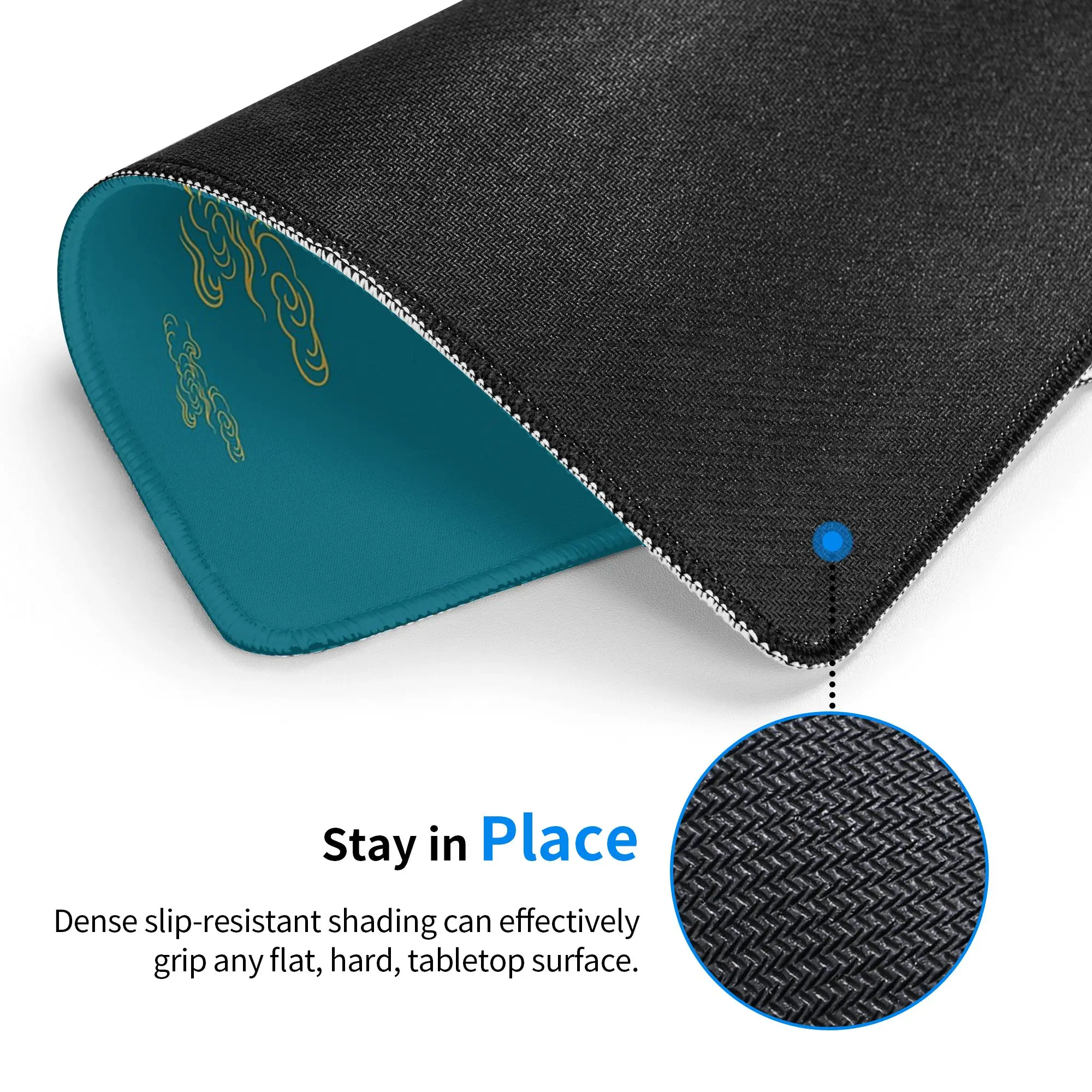 Distinctive Crane Ink Gold Mouse Pad Computer Keyboard Mouse Mat Gaming PC Laptop Desk Mat Office Accessories Table Mats