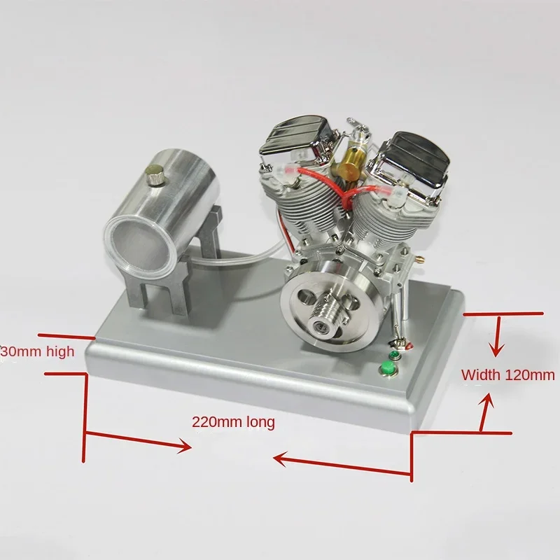 V-type Two-cylinder Gasoline Engine Model Can Start The Internal Combustion Engine Model Miniature Scientific Experiment Toy