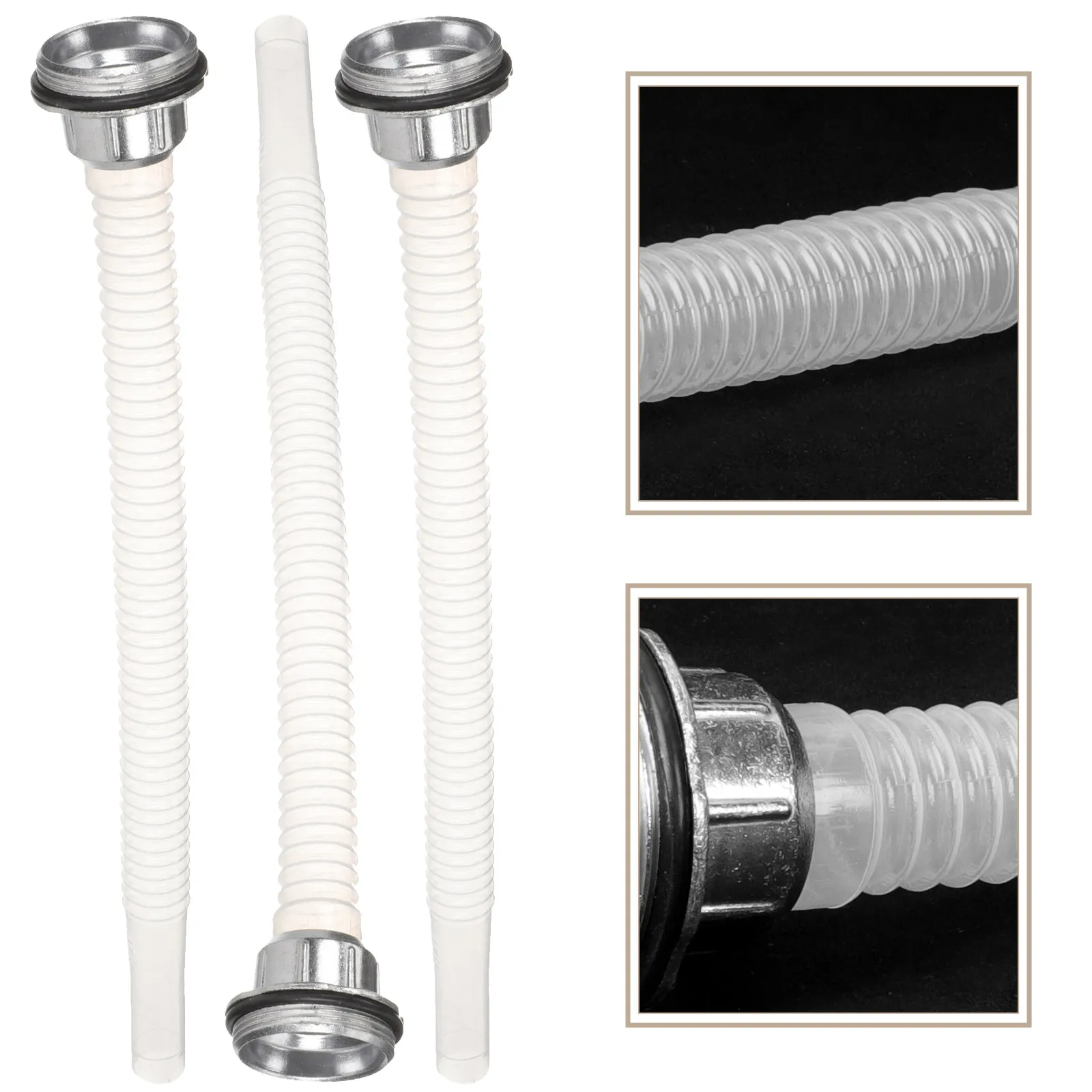 3Pcs Fuel Can Spouts Flexible Portable Gas Nozzles Smooth Pouring Replacement Spouts for Diesel Oil Pourer