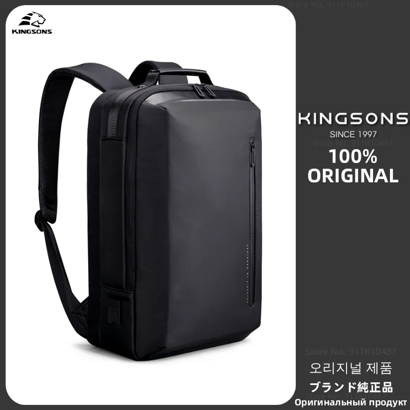 

Kingsons Men 15.6'' inches Laptop Backpacks Large Capacity Multi-functional Anti-theft Waterproof for Business Shoulders Bags