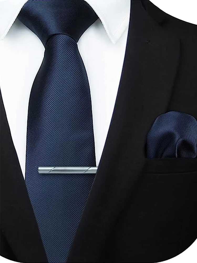 JEMYGINS Solide Grün Blau Männer Mode Krawatte Taschentuch Krawatte Clip für Smoking Zubehör Klassische Seide Luxus Krawatte für Mann Geschenk – Detail 10