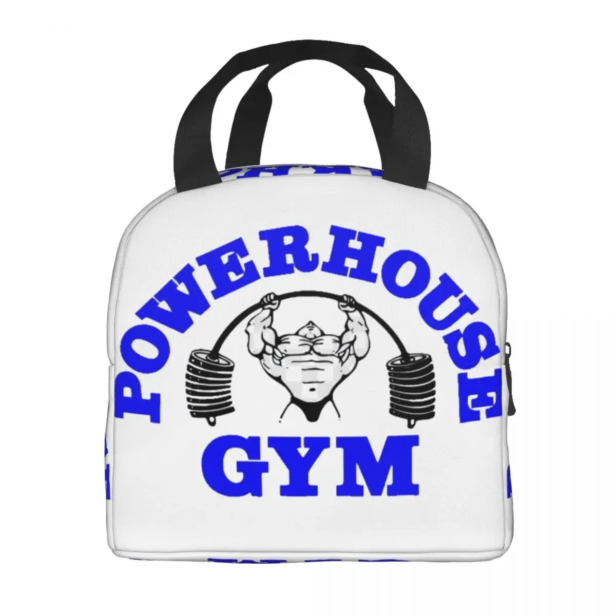 Powerhouse Gym Logo Portable Lunch Boxes Women Waterproof Bodybuilding Fitness Thermal Cooler Food Insulated Lunch Bag