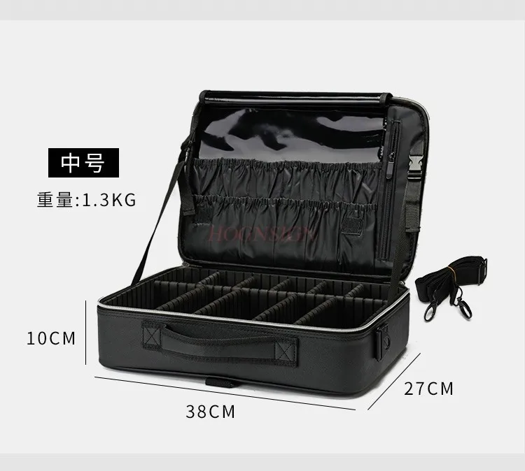 Lingge Large Capacity Makeup, Beauty and Embroidery Professional Makeup Artist Portable Luggage Makeup Storage