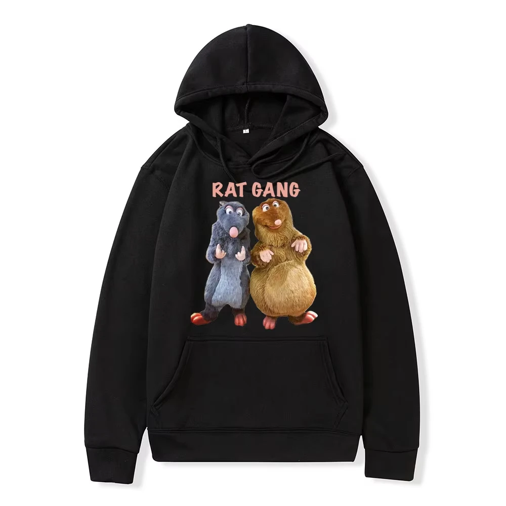 Sweat à capuche drôle Rat Gang pour hommes et femmes, pull imprimé souris mignonne, sweat-shirt graphique Kawaii, Ratatouille Re