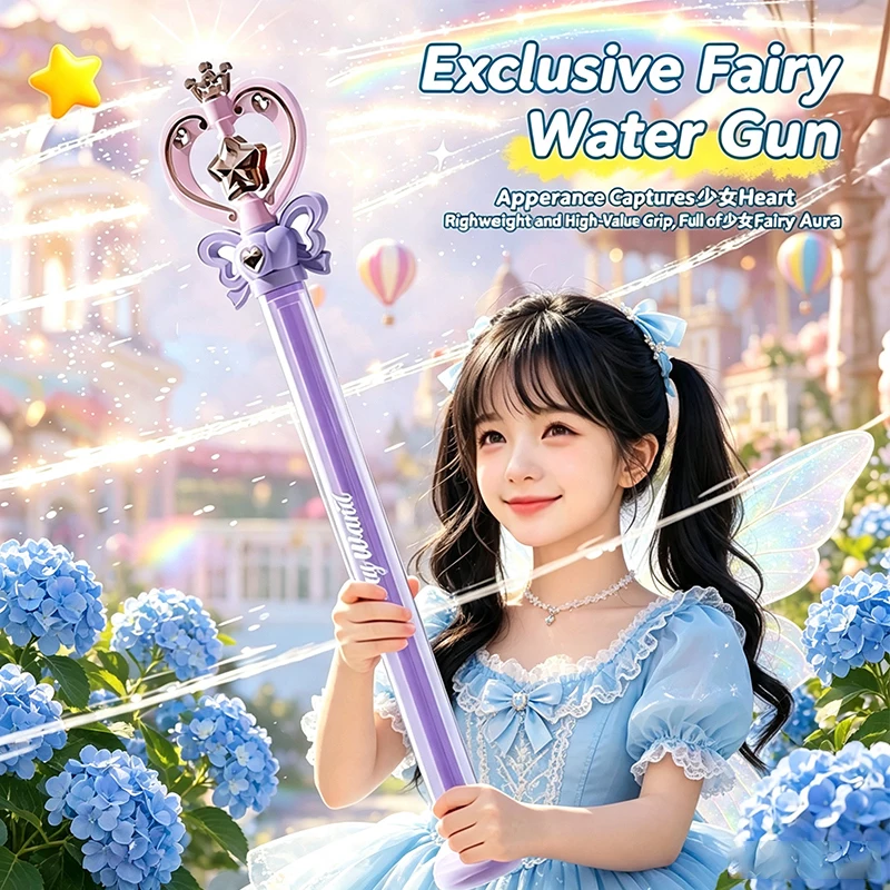 Magic Fairy Water Gun Wand Summer Outdoor Water Battle Toy Dual Mode Water Cannon for Kids Adults Birthday Gift