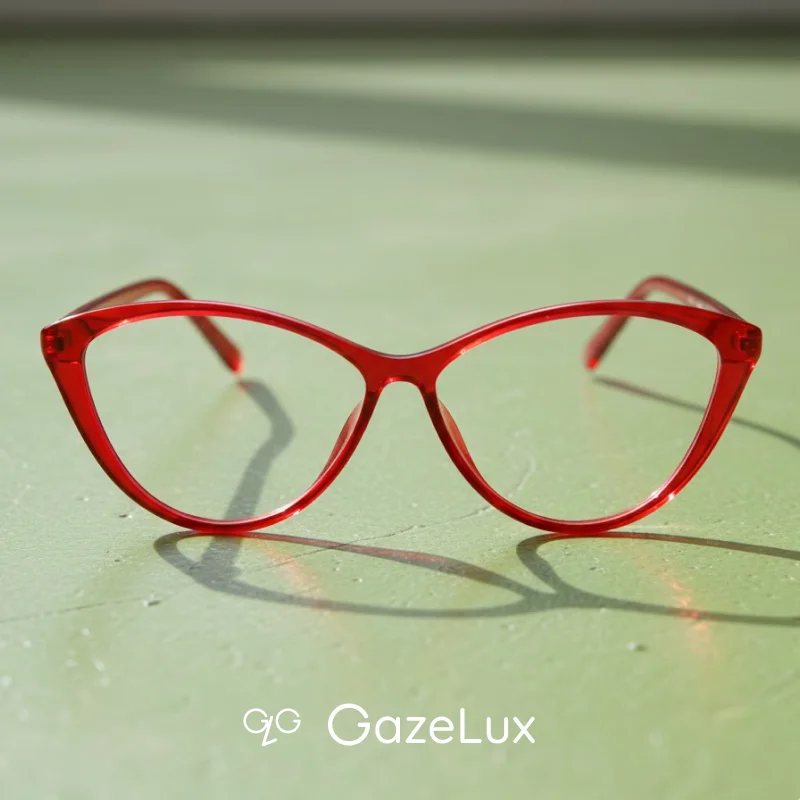 

Gazelux women prescription glasses, red cat eye frame, retro&fashionable with anti blue light lenses, for myopia and presbyopia