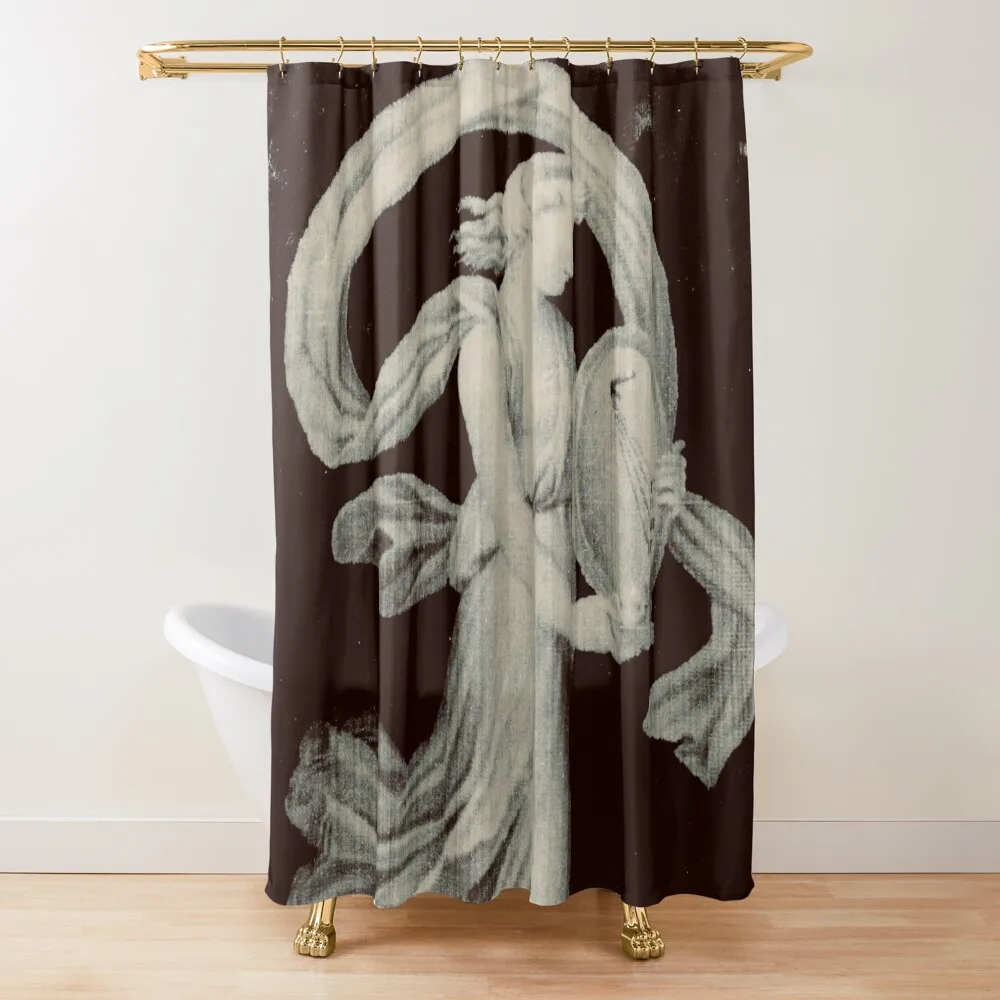 

Woman in diaphanous dress on worn velvet textile Shower Curtain Modern Accessory Bathrooms Waterproof Fabric Bathroom Curtain