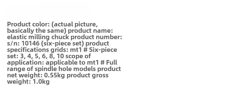 Attachment S/N: 10146 milling chuck kit