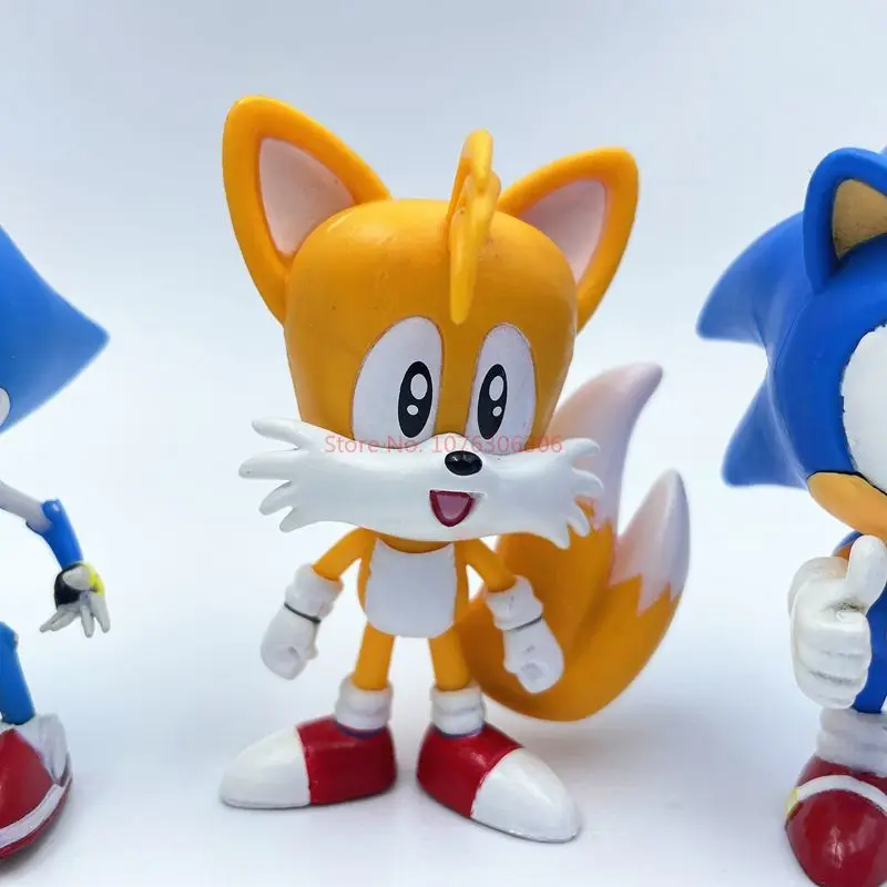 Q-version Cute Sonic Pvc Character Toy Hedgehog Shadow Tail Figure Model Dolls Children Animal Toy Birthday Gift