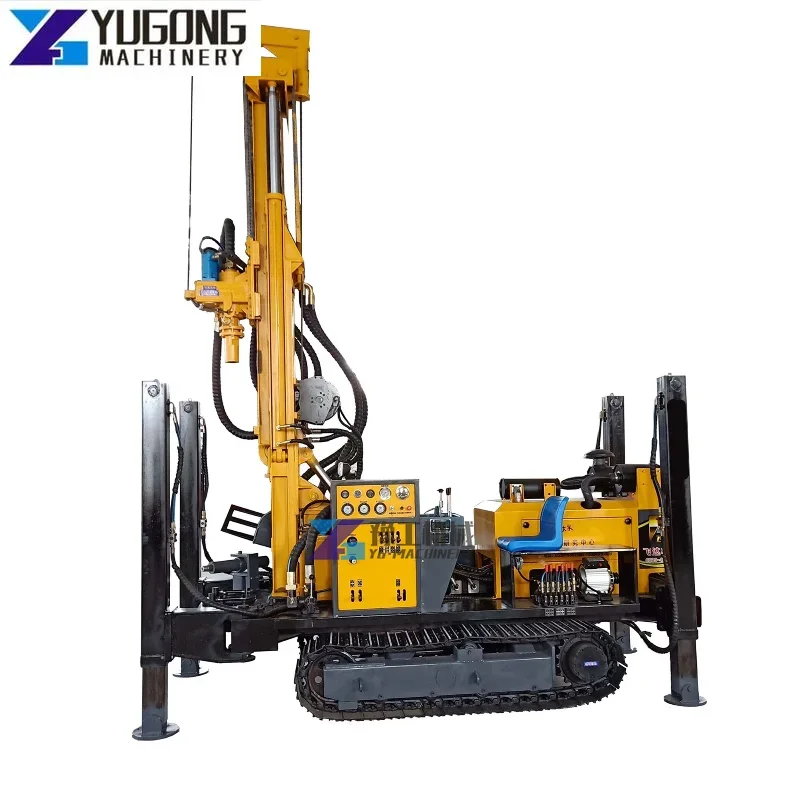 

300m Depth Multifunctional Portable Diesel Rotary DTH Crawler Durable Deep Water Well Drilling Rig FY300 for Sale