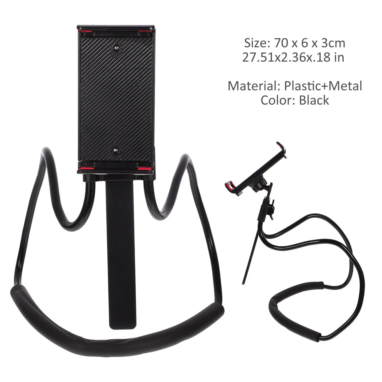 Multiple Use Neck Hanging Phone Bracket Black Flexible 360 Degree Rotate Mobile Holder Stand for Car Desktop Universal Phone view 2