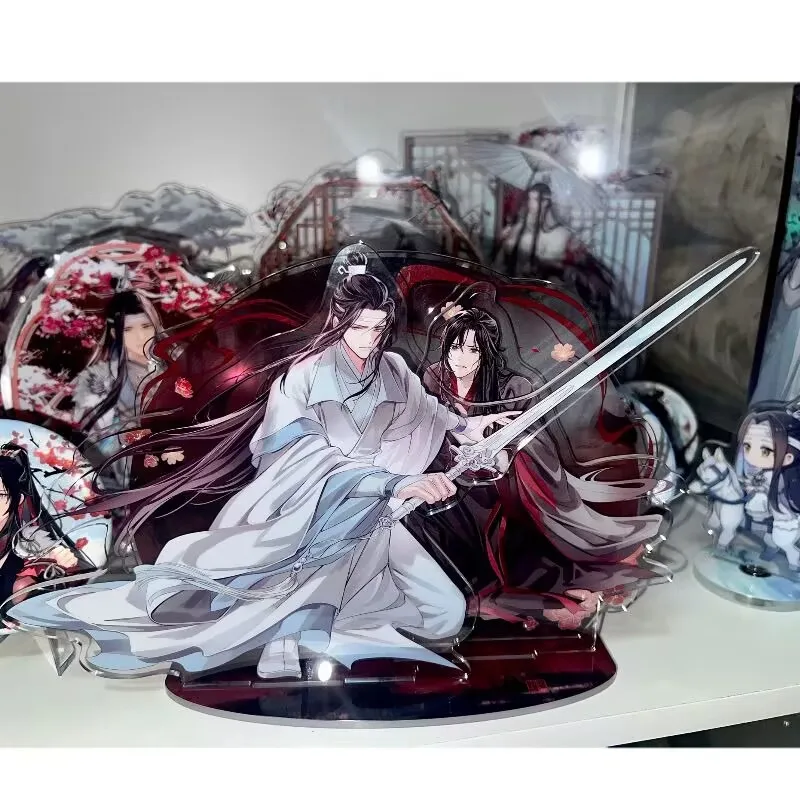 "سيد المسار الشيطاني، حلم الماضي في حالة سكر: 'Wei Wuxian LAN Wangji' 10 سم شارة تلطيخ اللوحة الدائمة ذات الإدخال الواحد.