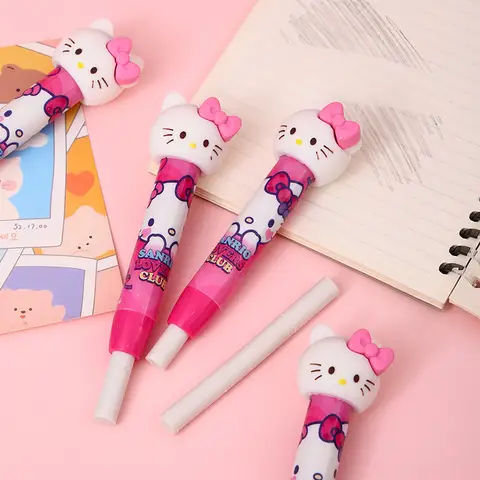 Kawaii Tecknad Rosa Hello Kitty Mjukt Gummi Suddgummi Söt Flicka Barn Pennsuddgummi Student Pappersmaterial Presenter 10 best sales rosa suddgummi - №10