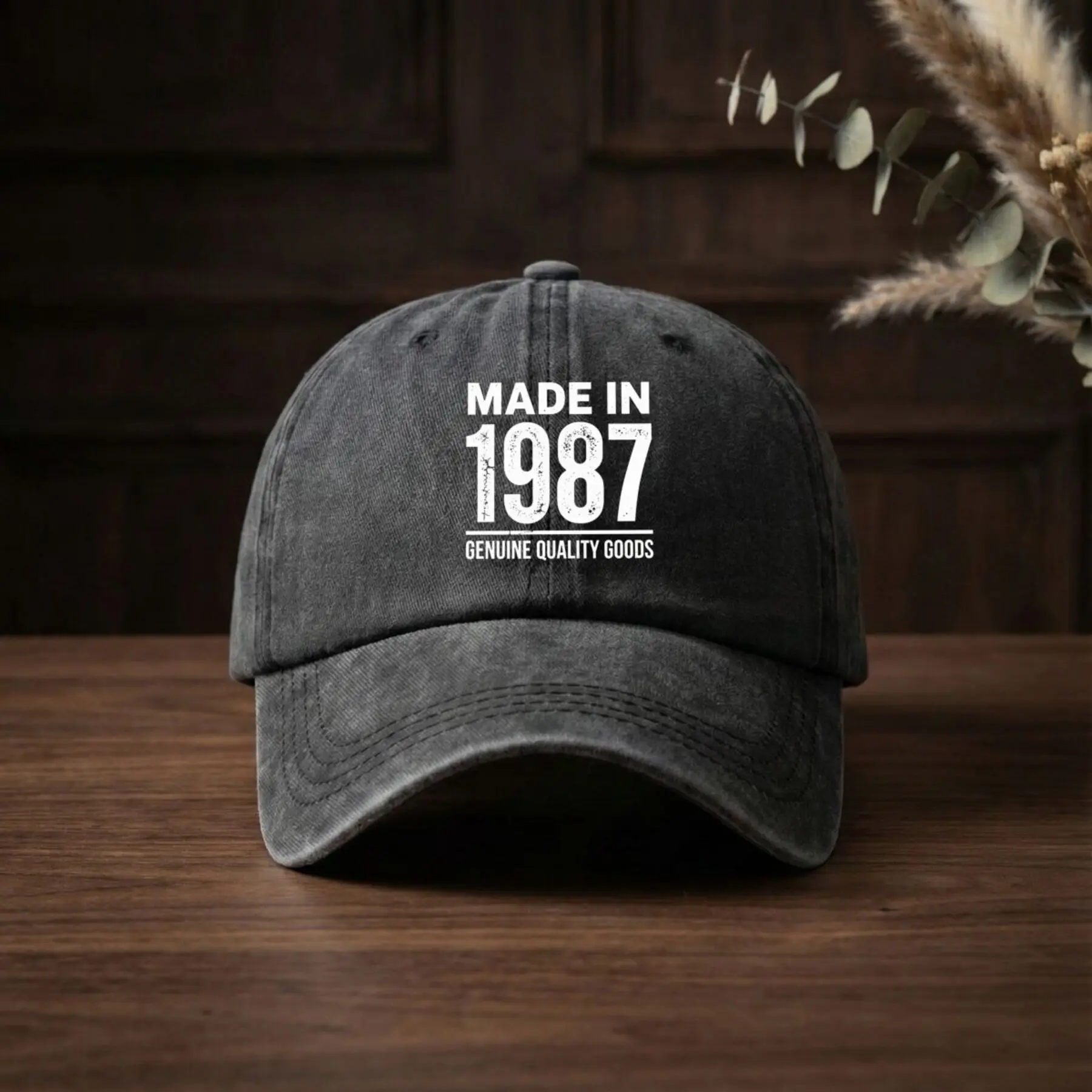 Hergestellt im Jahr 1987, Baseballkappe mit industriellem Schablonenlogo für Frühling/Herbst für Herren, leichte, atmungsaktive, lässige, gewaschene Unisex-Baseballkappe für den Außenbereich