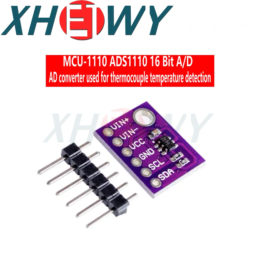 16-Bit ADS1110  Analog-to-digital Self-calibration A/D Converter Module Voltage Acquisition Thermocouple Temperature Detection