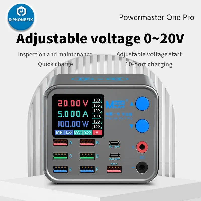 Multi-function Dianba NO.1 Pro 200W 20V 5A USB Type C Rapid Charger Wireless 8 Port PD QC3.0 Phone Current Line Accurate Tester