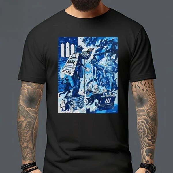 

Jack White Dallas TX Tonight Poster At South Side Ballroom on May 6 2025 Unisex T-Shirt Suitable for daily wear