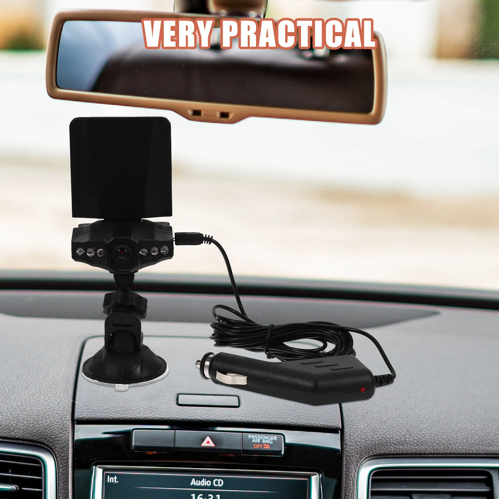 2.4 Inch 1080P Dash Cam Camera Night Vision Car Recorder with 90 Degree Wide Angle Lens Parking Monitor Real Time Evidence
