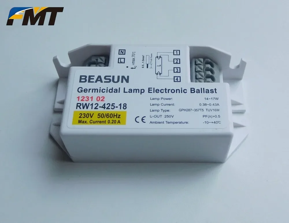 40 peças de Lâmpada Germicida Eletrônica 10-17W RW12-425-18 com Reator UV para luz GPH212-357T5 2.5KG