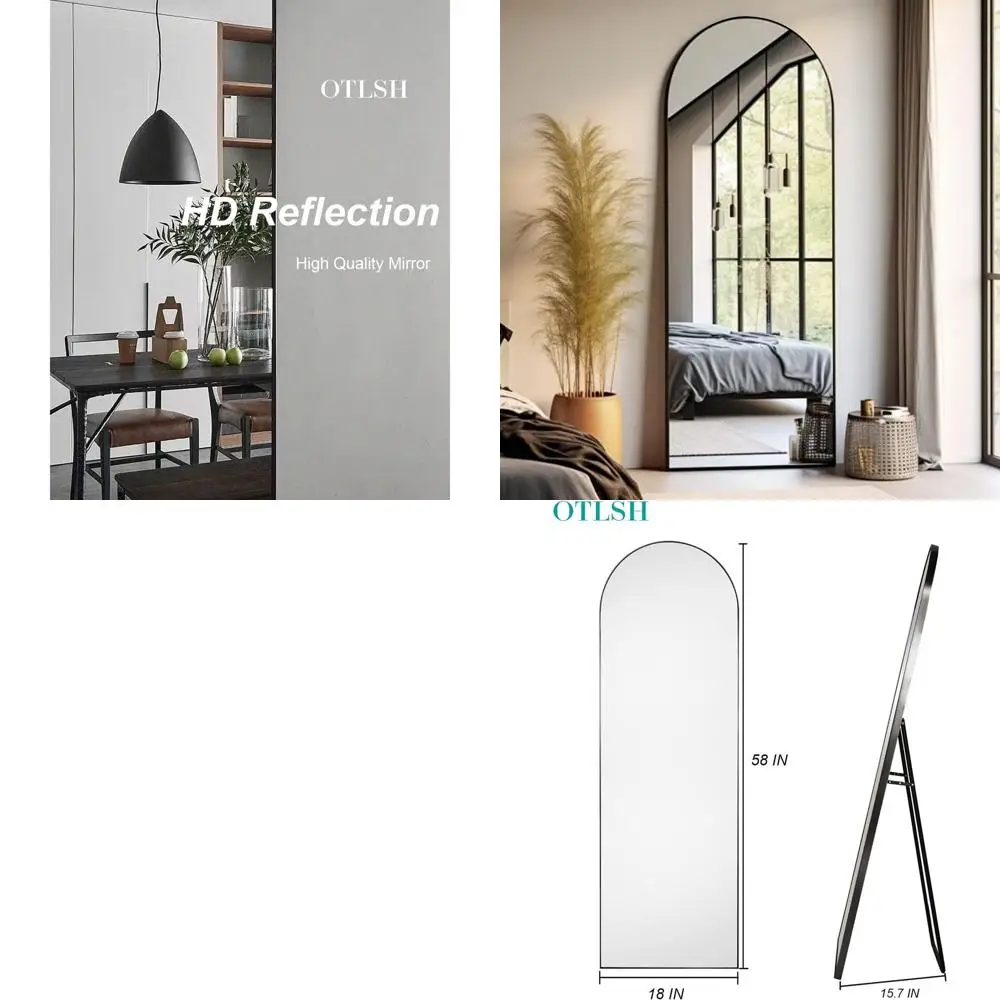 

5818 Арочное напольное зеркало на подставке, отдельно стоящее, черное